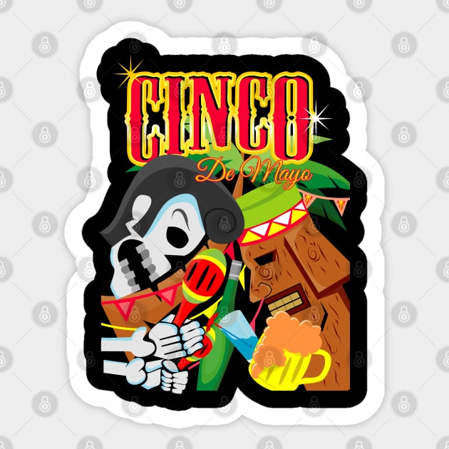 cinco de mayo skull party Sticker by osvaldoport76